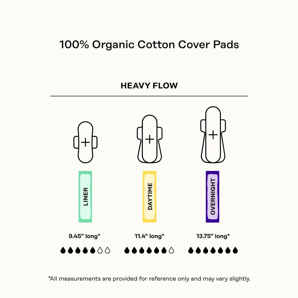 Organic Cotton Comfort Cover Heavy Flow Overnight Pads
